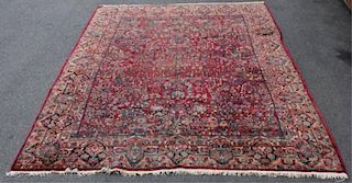Fine Quality Handmade Roomsize Sarouk Carpet.