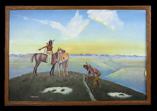 Signed Alderman Native American Painting