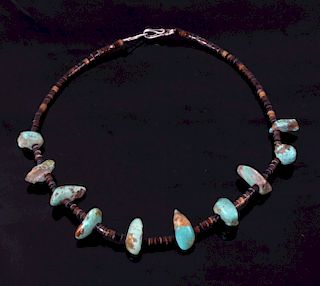 Navajo King's Manassa Turquoise Necklace c. 1900