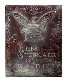 Civil War c. 1864 Elmira Stockade Guard COF Plaque