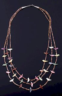 Navajo Multi-Stone Heishe Bead Fetish Necklace