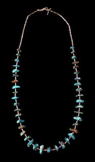 Navajo King's Manassa Turquoise & Heishe Necklace