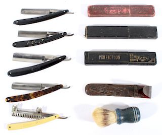 Collection of Five Vintage Straight Razors