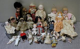 Large Lot of Vintage Bisque and Porcelain Dolls.