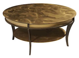 Brass and Steel Circular Low Table