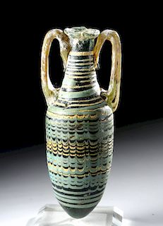 Large Greek Hellenistic Core Formed Glass Amphoriskos