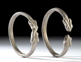 Published Greek Silver Bracelets w/ Snakes (pr)