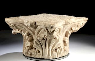 Highly Decorated Roman Marble Corinthian Capital