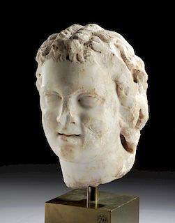 Roman Marble Head of a Satyr, ex Bonhams