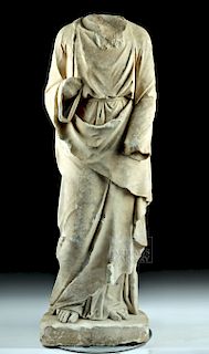 Huge 17th C. Neoclassical Marble Statue of Hades