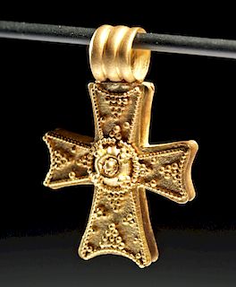 Published Byzantine Gold Cross w/ Granulation - 6.5 g