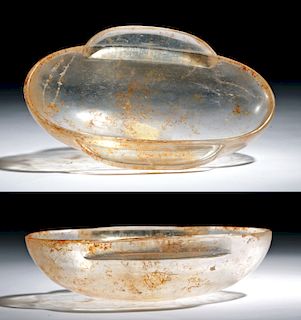 Chinese Han Dynasty Rock Crystal Ear Cup (Erbei) Dish