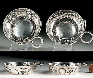 Lot of 2 French 18th C. Silver Wine Tasters - 121.6 g