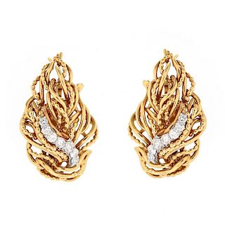 Vintage Tiffany & Co Diamond and 18K Earrings