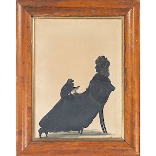 Silhouette of a Lady with Dog