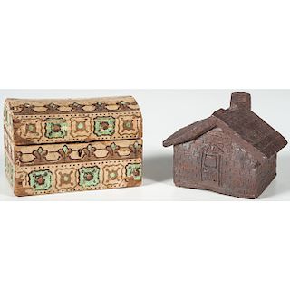 Pottery House Bank and Wallpaper Trunk Bank