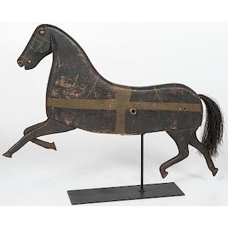 Wooden and Cast Iron Horse Toy