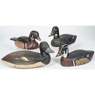 Painted Decoys, Including Wood Ducks