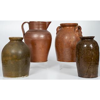 Redware Jars and Incised Pitcher