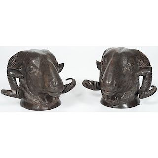 Bronze Ram's Head Wall Ornaments