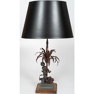 Contemporary Lamp with Putti