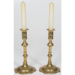 Queen Anne Brass Candlesticks