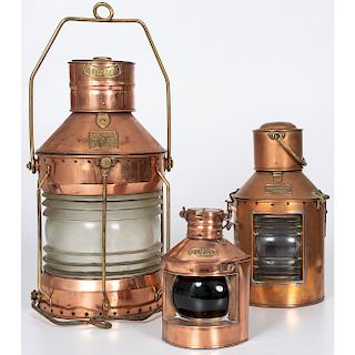English Brass and Copper Ship's Lanterns, Plus