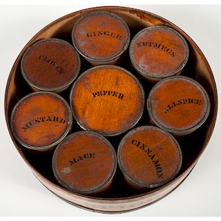 Round Spice Box with Eight Individual Containers