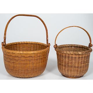 Contemporary Nantucket Baskets, Including One Signed Asa Brown