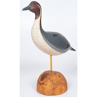 Large Duck Carving, Signed JP