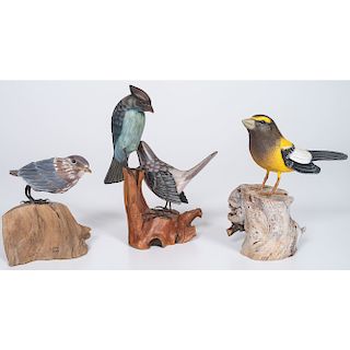 Three Songbird Carvings, Including One by Stan Sparre