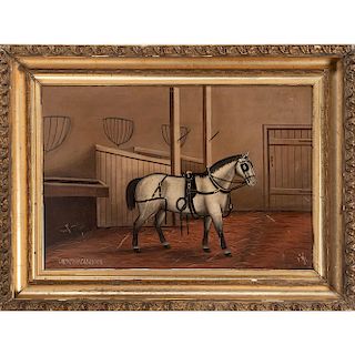 Folk Art Portrait of Jackey the Canadian, A Draft Horse