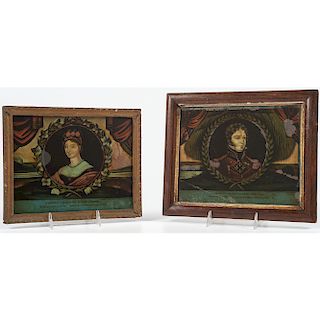 Reverse-Painted Portraits, Charlotte and Leopold 
