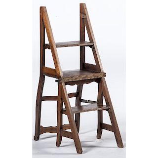French Folding Library Step Chair