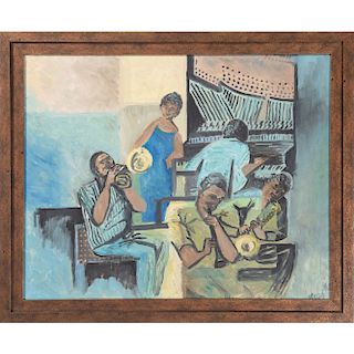 Painting of Musicians, Signed Koso