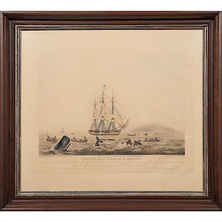 South Sea Whale Fishery Engraving After William J. Huggins (English, 1781-1845) 