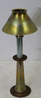 TIFFANY STUDIOS. Favrille Glass Candle Lamp.