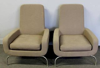 Midcentury Italian Pair of Minotti Lounge Chairs.