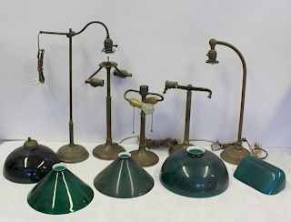 Lot of Assorted Student Lamps and Shades.