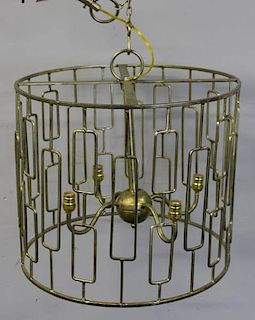 Gilt Metal Cage Style Chandelier.