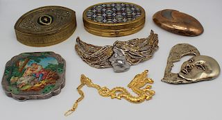 SILVER. Assorted Jewelry and Objets d'Art.