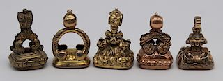 JEWELRY. Grouping of (5) Victorian Fob Charms.