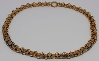 JEWELRY. Victorian 18kt Gold Chain Necklace.