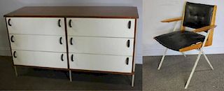 Midcentury 6 Drawer Chest and Chair.