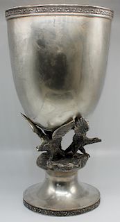 SILVER.  Continental Silver Pedestal Vase with