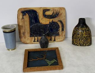 Group of MidCentury Modern Pottery (5 pcs) & More