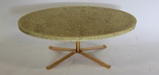 MIDCENTURY Style Oval Resin Top Coffee Table