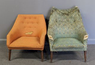 MIDCENTURY. 2 Upholstered Chairs.