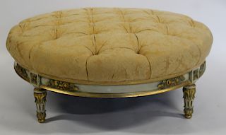 Louis XV1 Style Paint And Gilt Decorated Tufted