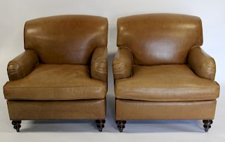 Pair Of Mason Art Custom Cowhide Club Chairs.